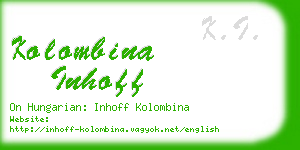 kolombina inhoff business card